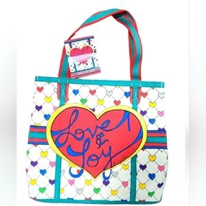 Brighton Love & Joy Canvas Tote Bag 15 1/2"X14 1//2"X8"